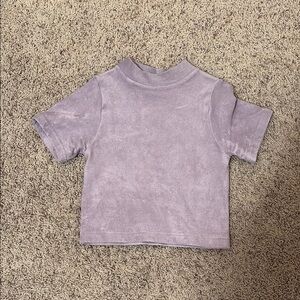Lavender Cropped High Neck T-Shirt